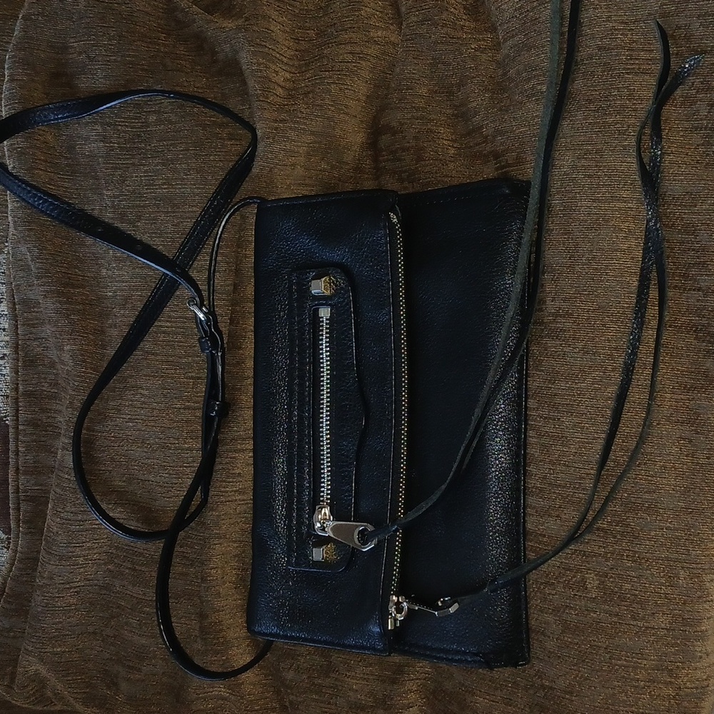 Rebecca Minkoff Black Leather Reagan Fringe Crossbody